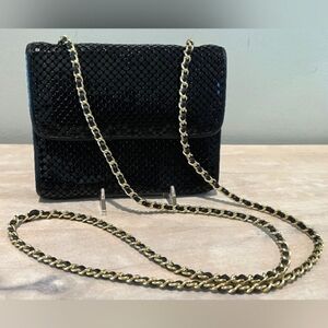 Whiting & Davis Metal Mesh Crossbody Purse With Gold Chain Strap  EUC